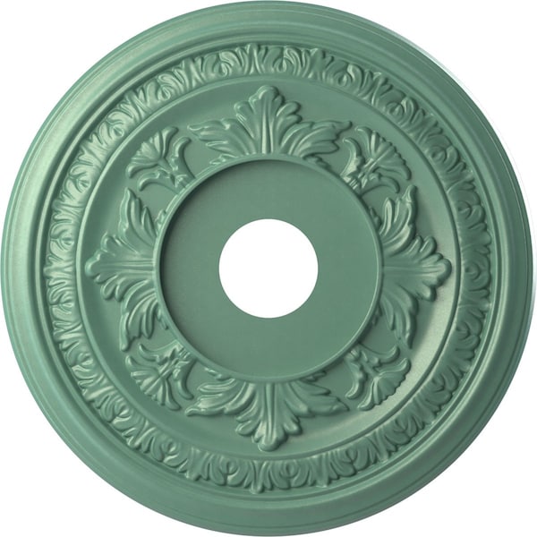 Ekena Millwork Baltimore PVC Medallion (Canopies up to 7 3/4"), 19"OD x 3 1/2"ID x 1"P, Metallic Sea Mist CMP19BAFSM - main